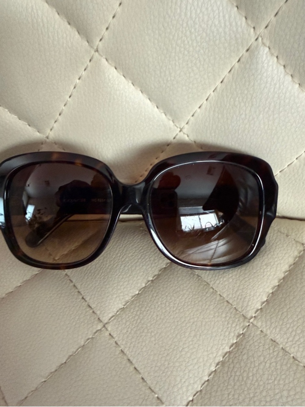 Coach Women's Tortoise Square Sunglasses with Brown Lenses